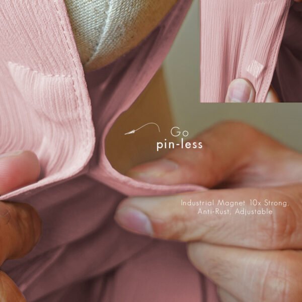 DUST PINK | TRAVEL Shawl Magnetic Textured Chiffon Ironless - 2 Meters - Image 3